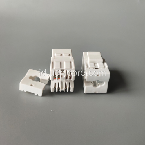 Jack Keystone MIG UTP CAT6A RJ45 kepadatan tinggi